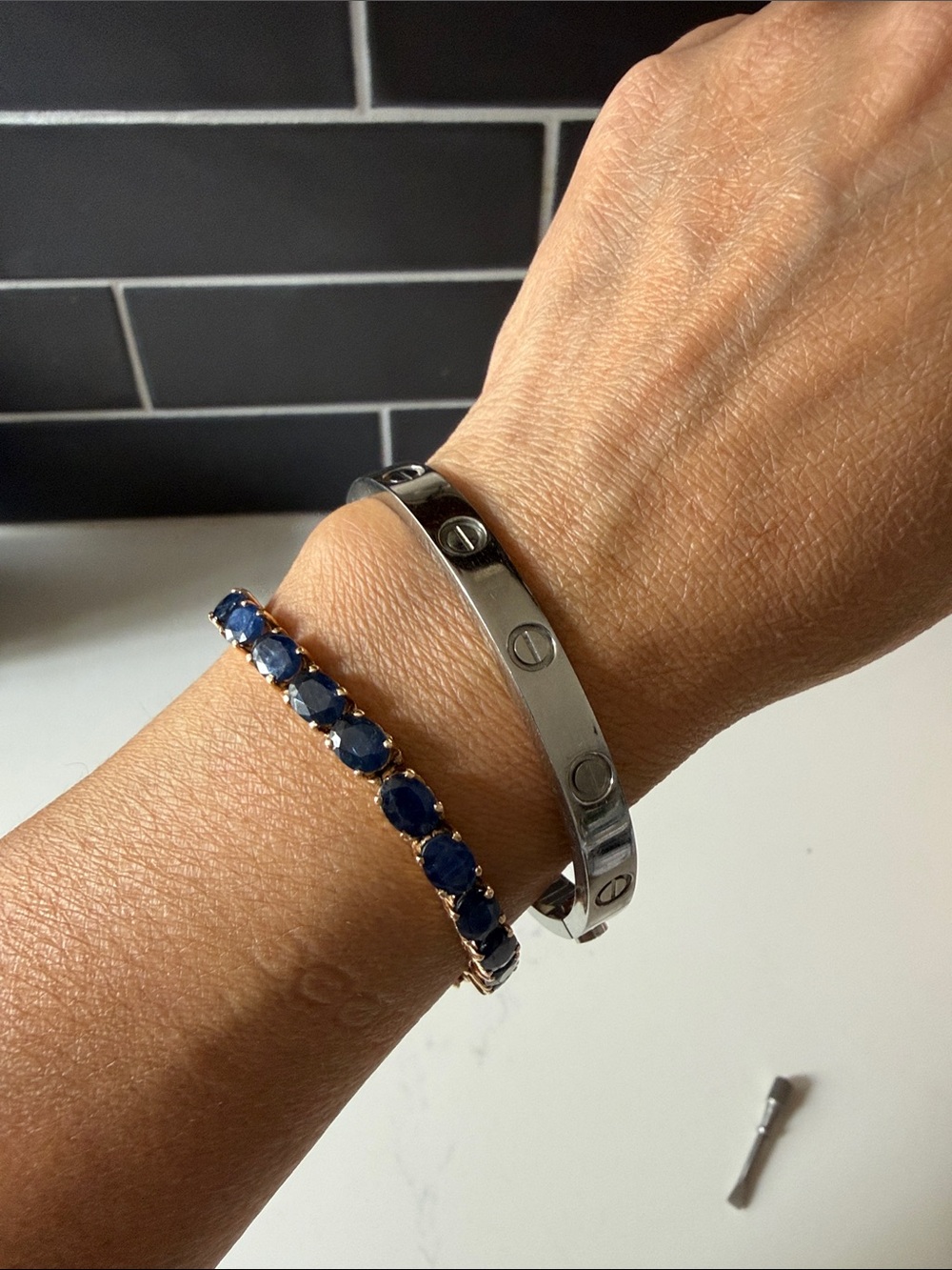 Cartier Silver Screw-Detail Bangle
